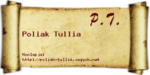 Poliak Tullia névjegykártya
